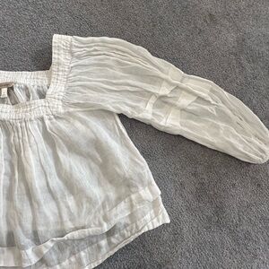 Banana Republic White Off-Shoulder Lightweight Peasant Top